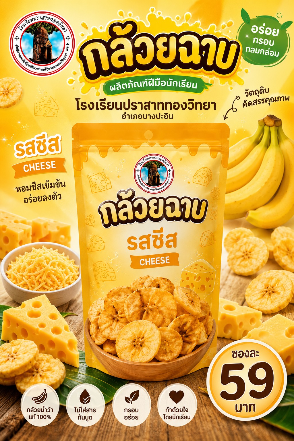 กล้วยฉาบ รสชีส