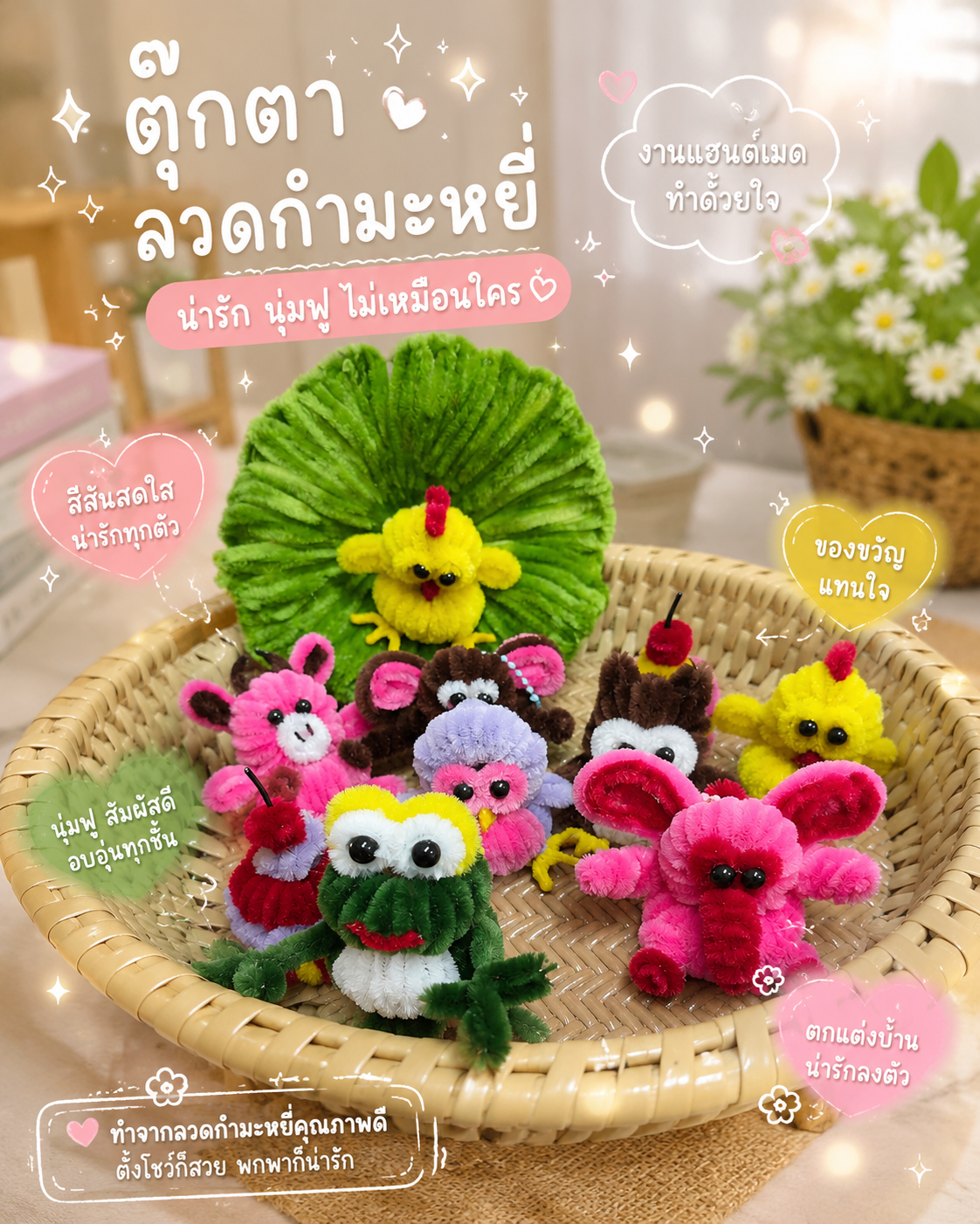 พวงกุญแจสัตว์โลกน่ารัก🐸🐰🐹🐾